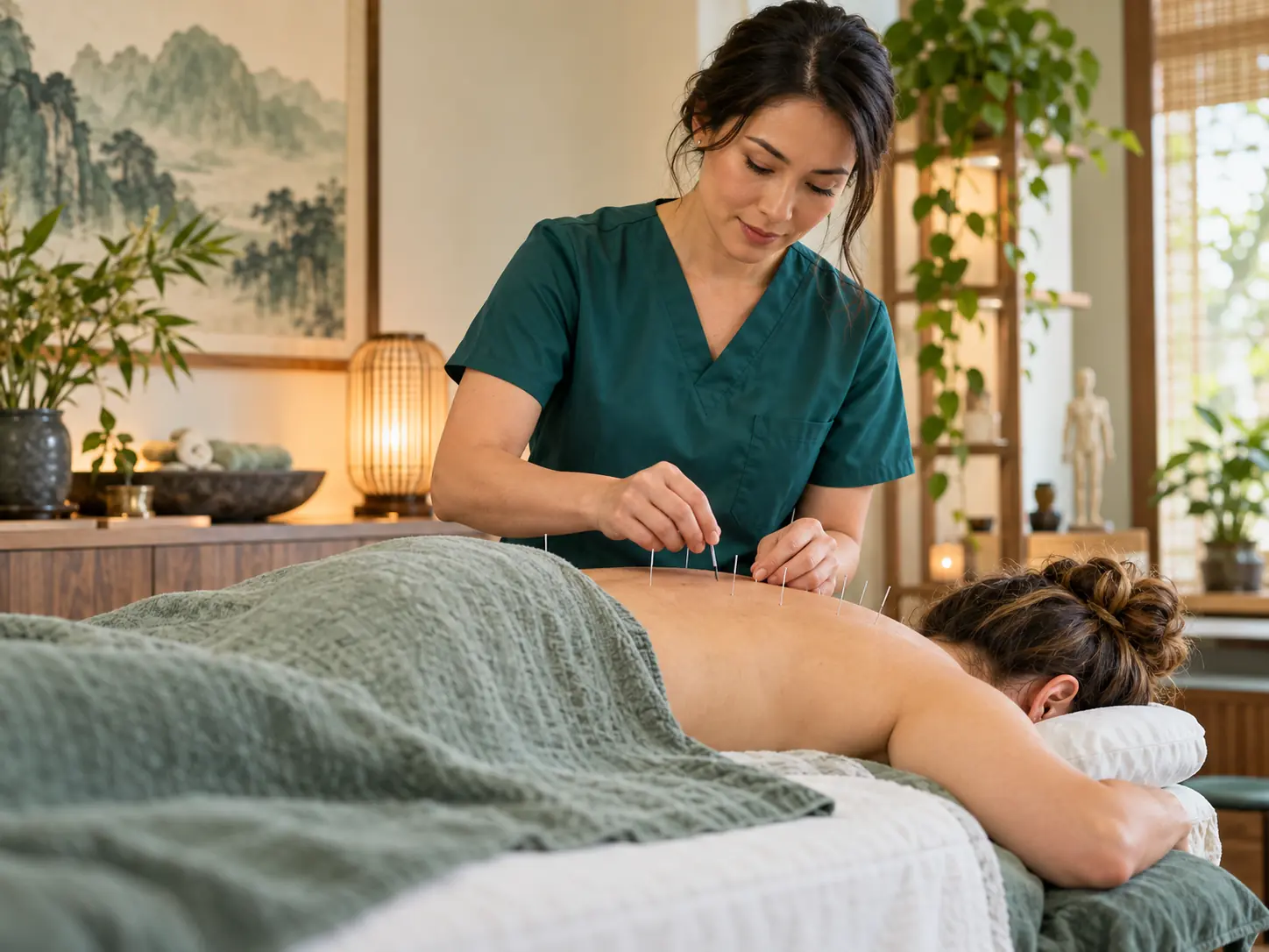 Professional acupuncture treatment for pain relief